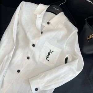 Saint Laurent White Long Sleeve Button Down Shirt Not Authentic